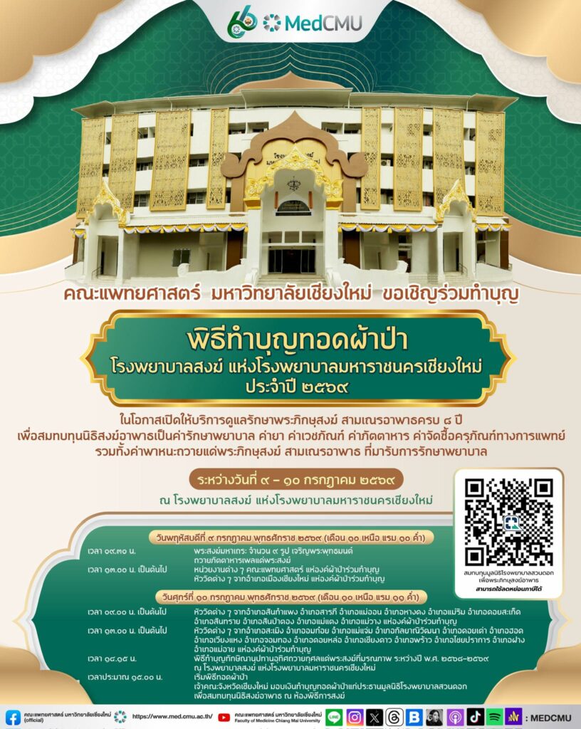 ทอดผ้าป่า โรงพยาบาลสงฆ์ แห่งโรงพยาบาลมหาราชนครเชียงใหม่